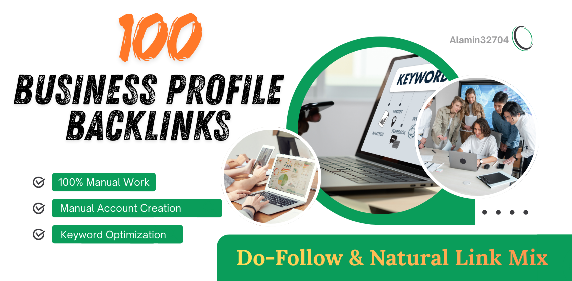 I will build 100 high authority business profile backlinks for SEO