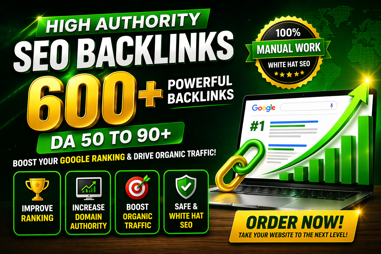 I Will Build 600+ High Authority SEO Backlinks DA 50&ndash;90+ for Google Ranking & Traffic Growth