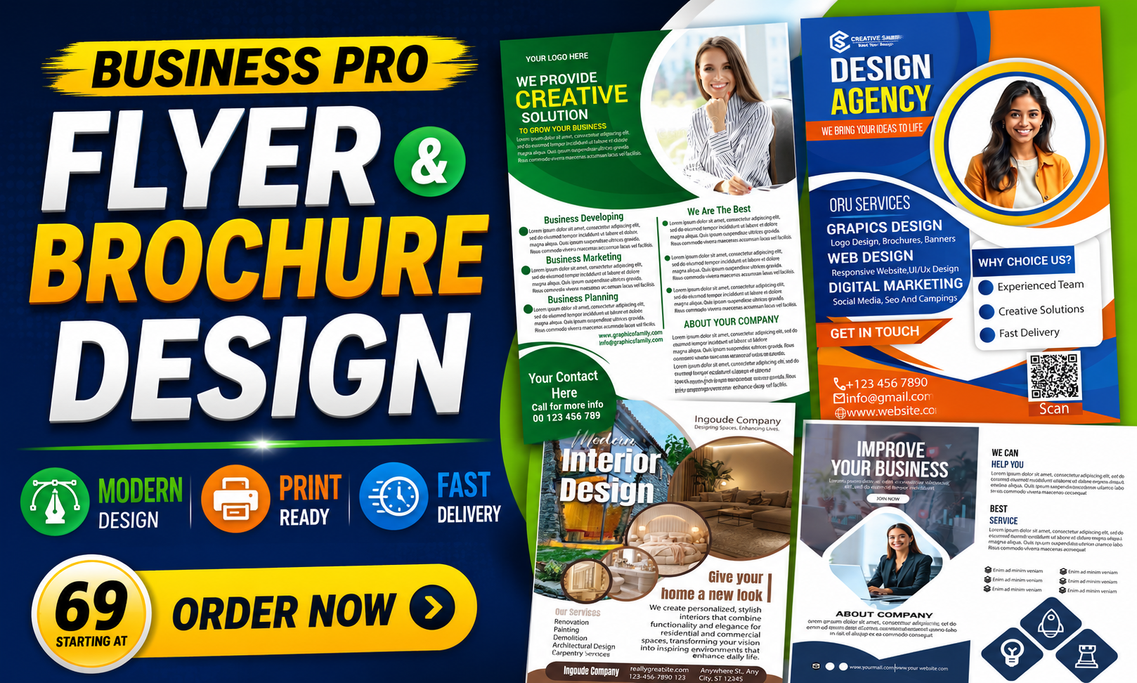 I will design professional business flyer