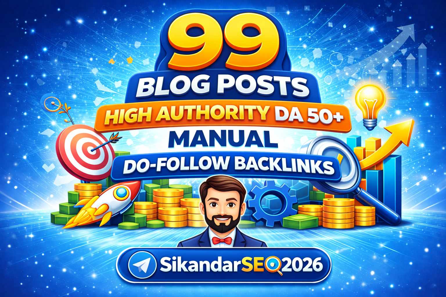 99 Blog Posts High Authority DA 50+ Manual Do-Follow Backlinks