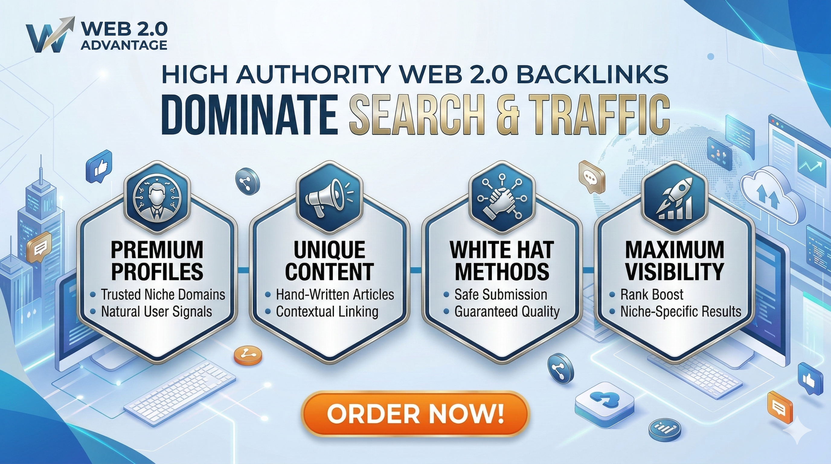 I Will Create 100 High-Authority Web 2.0 Backlinks to Dominate Search & Traffic
