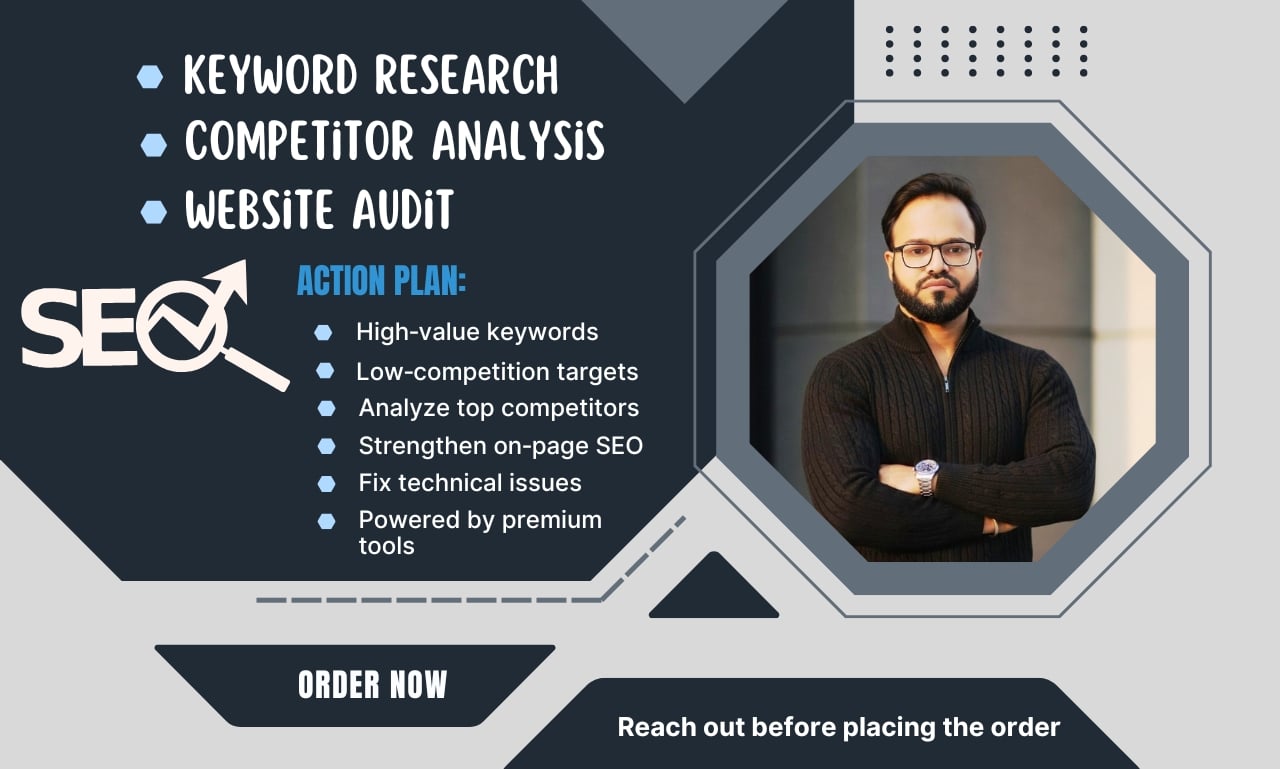 I will do Professional Keyword Research Competitor Analysis Website SEO Audit