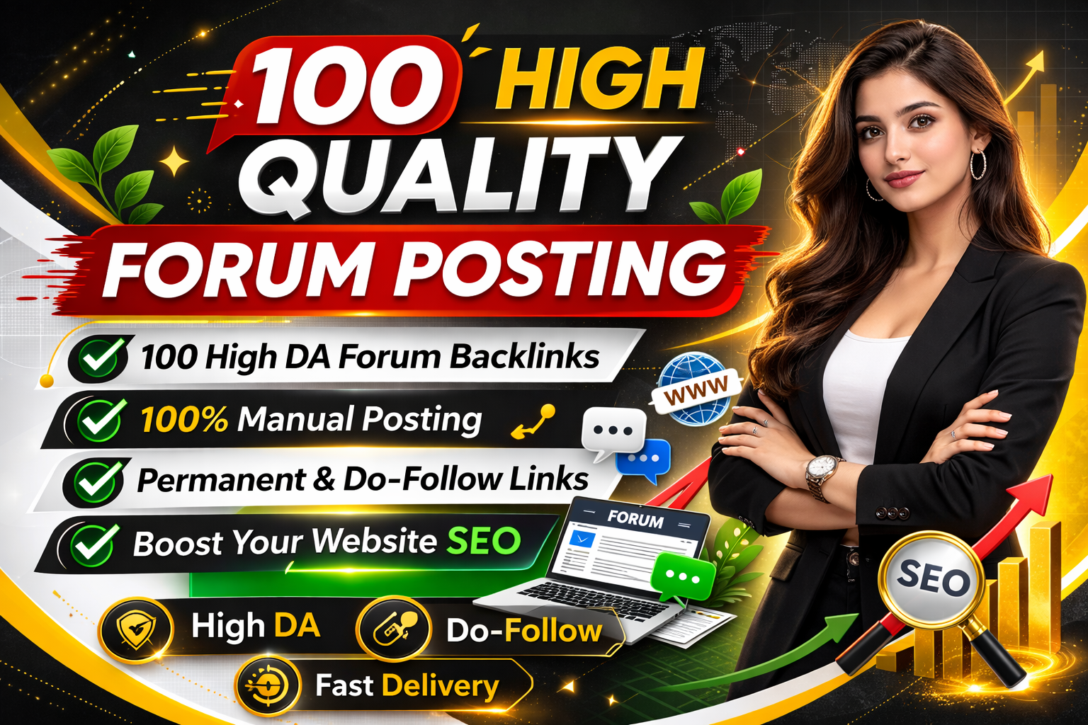 100 High Quality Manual Forum Posting For Your Website Ranking