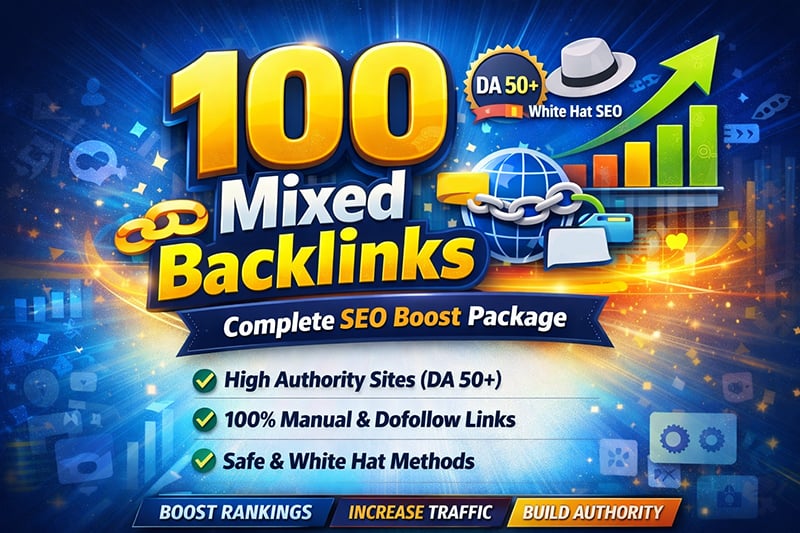 100 Mixed Backlinks Manual SEO Package for Higher Goo...