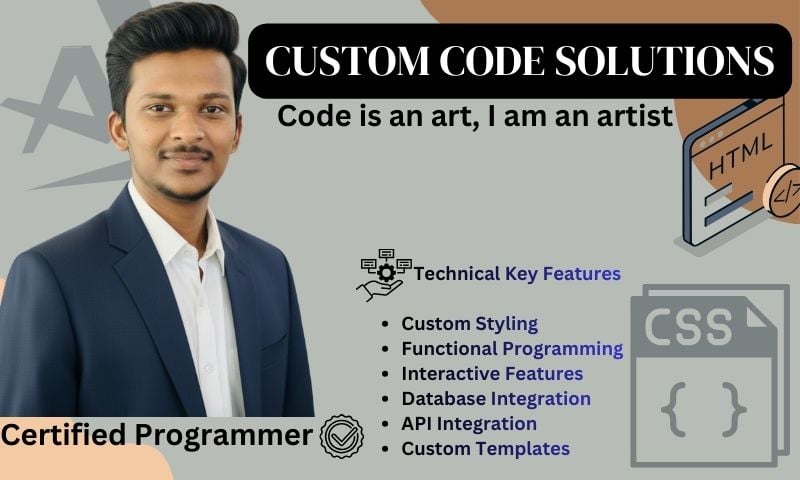 I will Write Custom HTML, CSS, PHP, and JavaScript Code for your Website