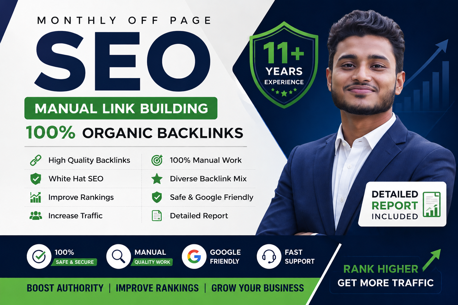 White Hat Monthly Off Page SEO, High Quality Backlinks, Link Building and Google Ranking Improvement