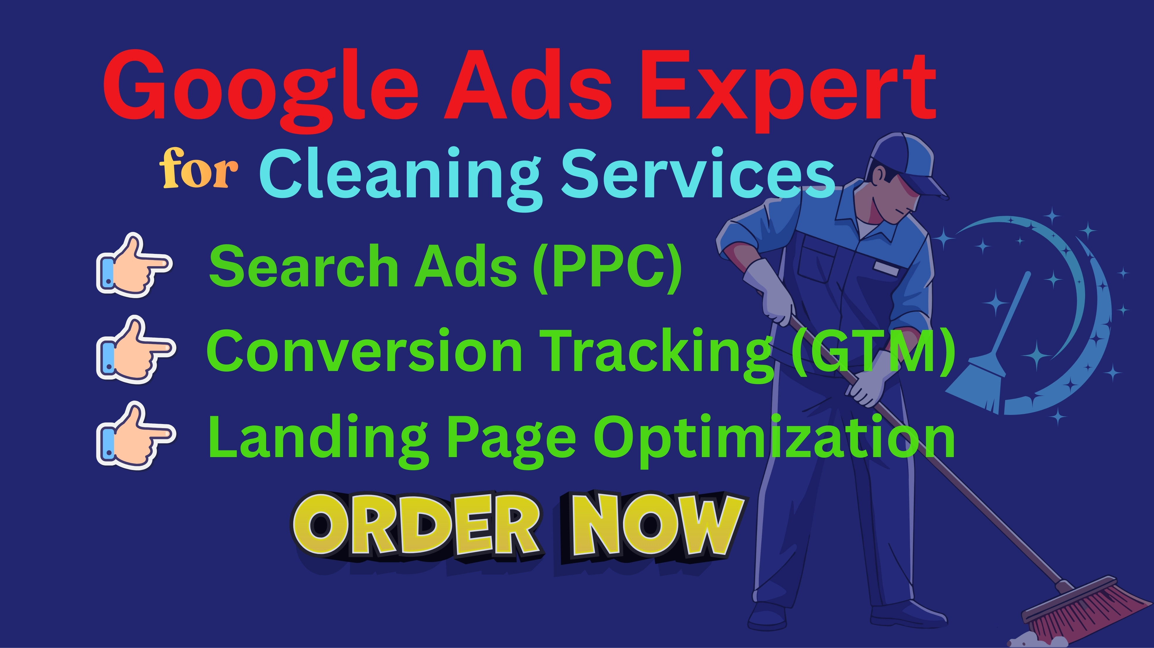 I will provide google ppc ads management for cleaning services with GTM tracking