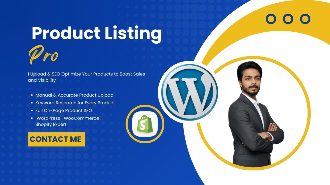 I Will Do Ecommerce Product Upload, Listing and SEO for WordPress and Shopify