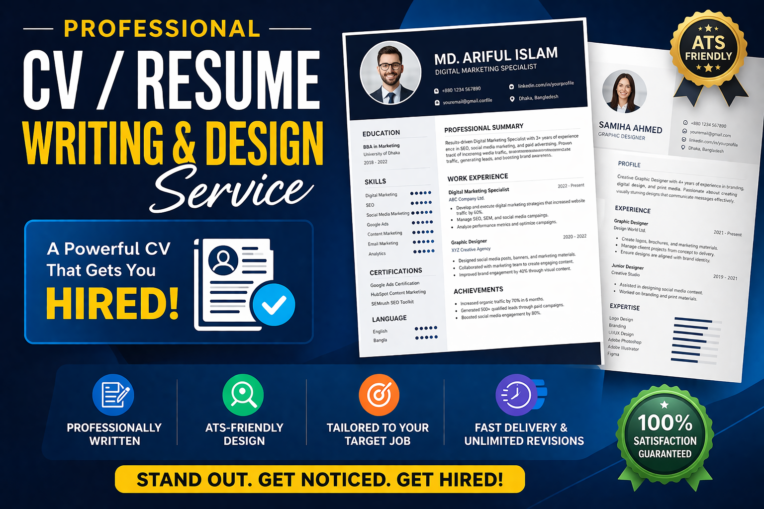 I will design a professional ATS-friendly CV resume that gets you hired.