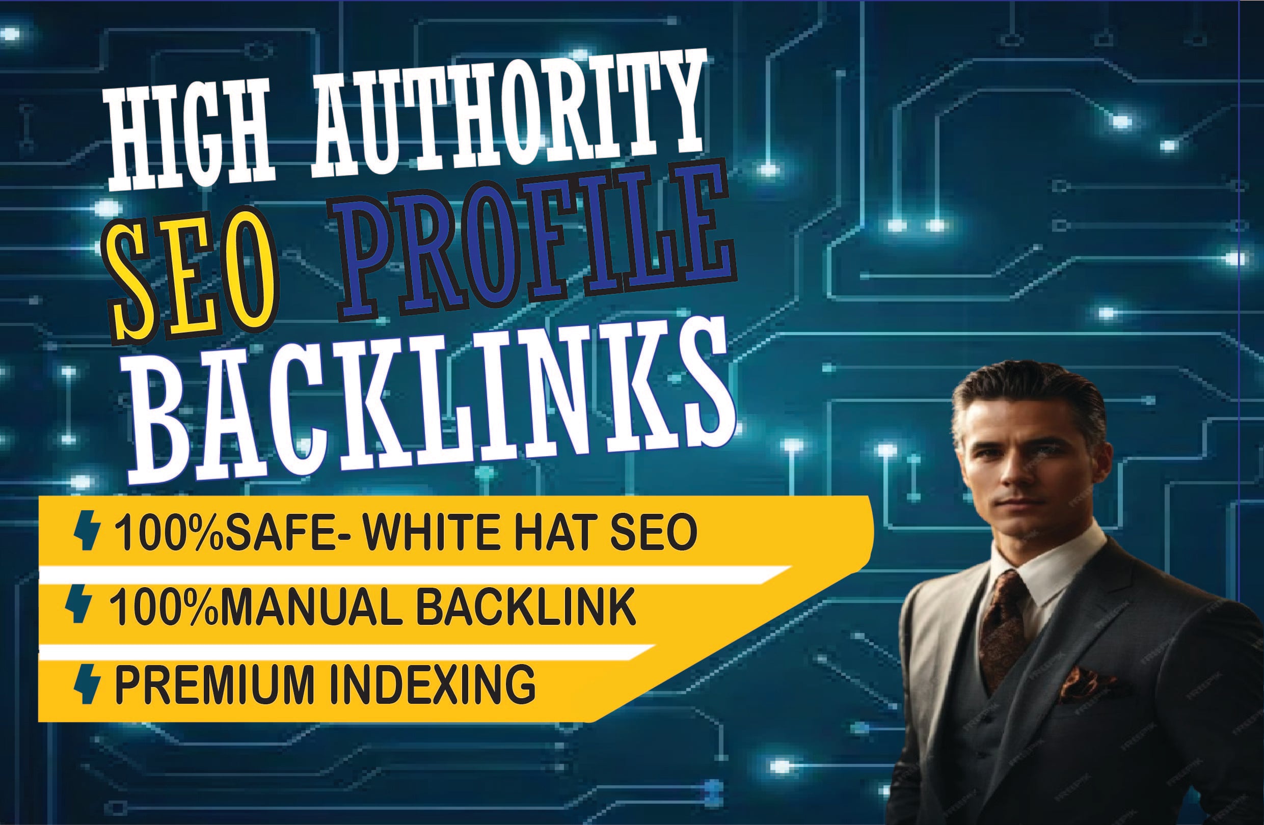 I will manually do high authority backlinks 