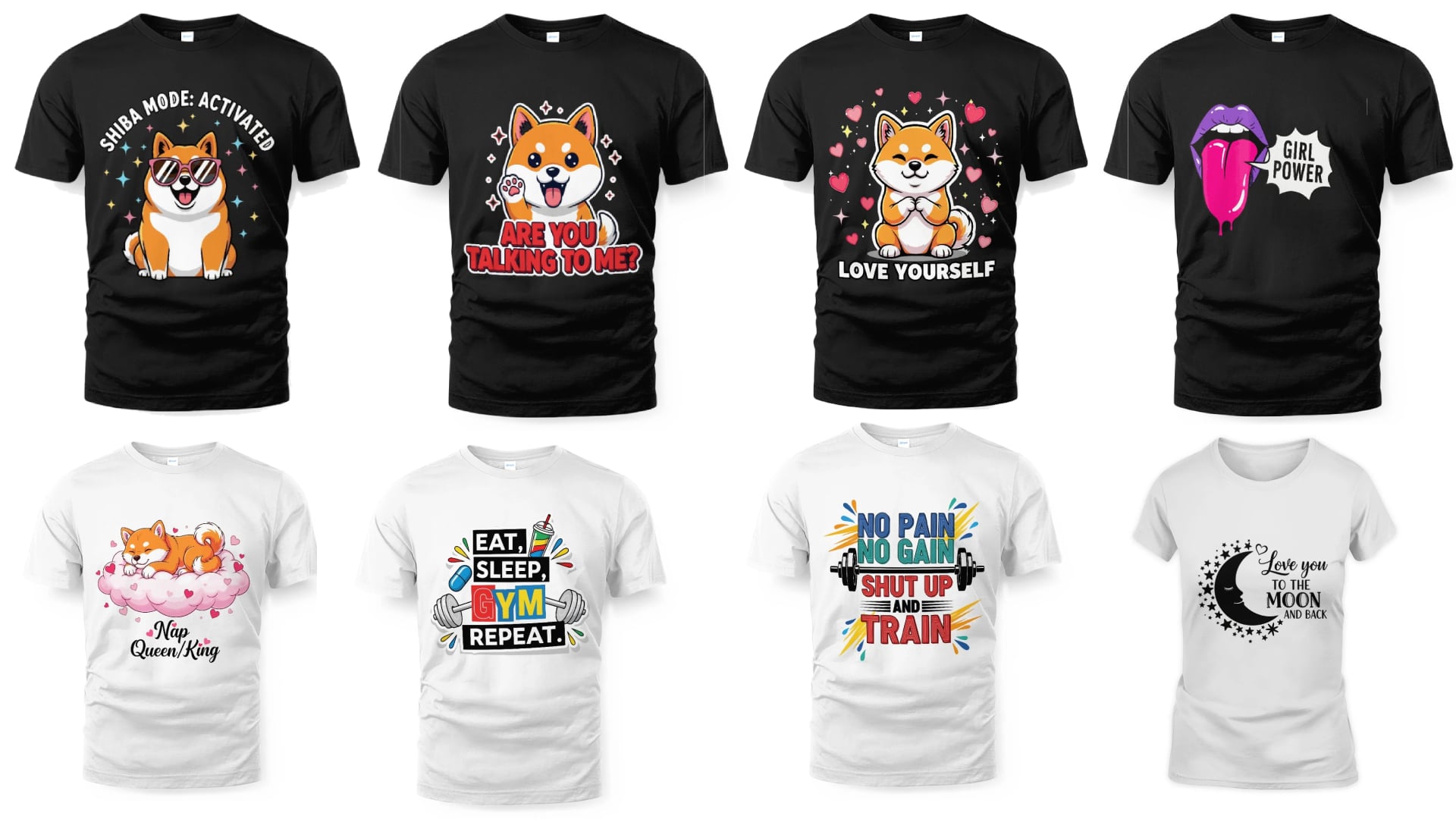 design custom trendy t shirt design for print on dema...