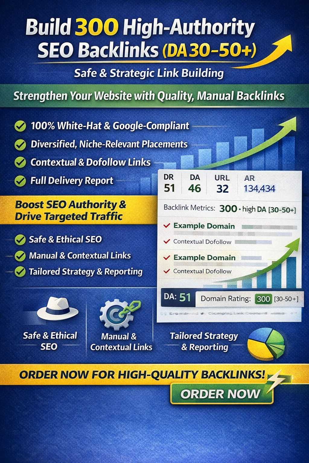Build 300 High-Authority SEO Backlinks (DA 30&ndash;50+) Safe and Strategic Link Building