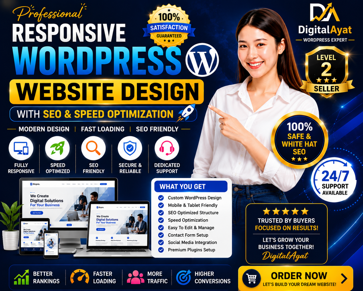 Responsive WordPress Website with SEO & Speed Optimization