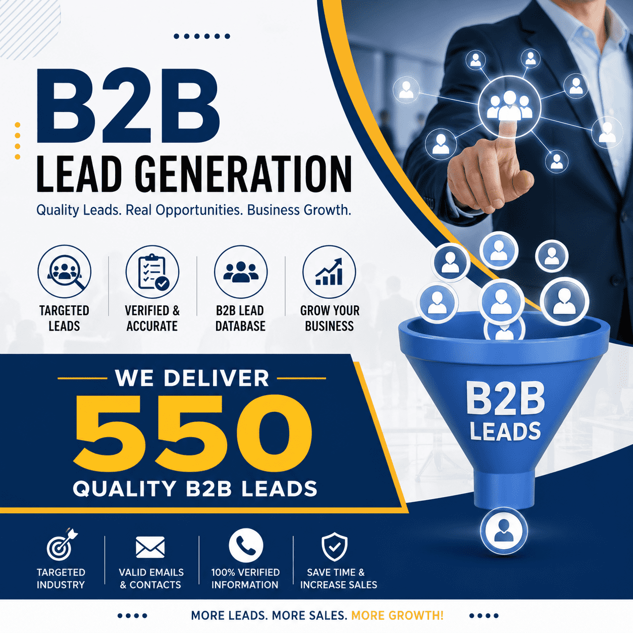 I will provide 550 B2B leads with 100% valid emails