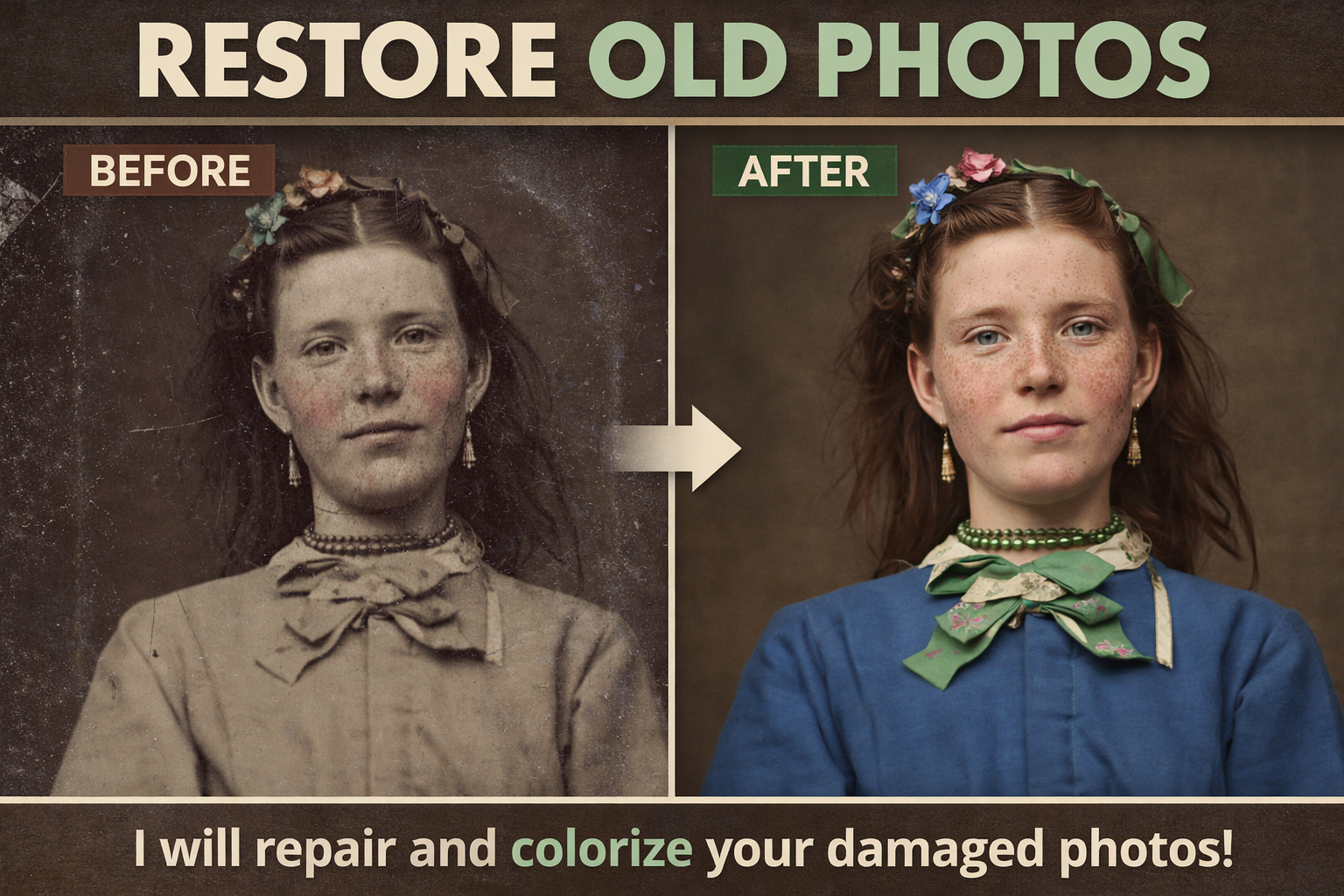 I will professionally restore old photos and repair d...