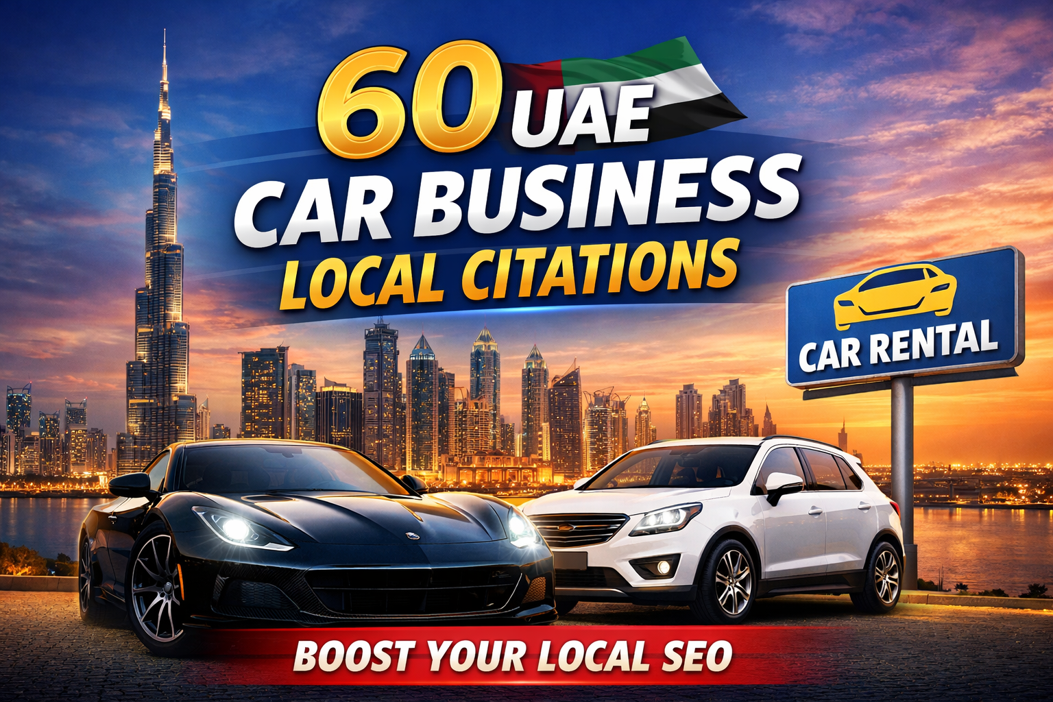 I will create 60 local citations for the auto business in the UAE.