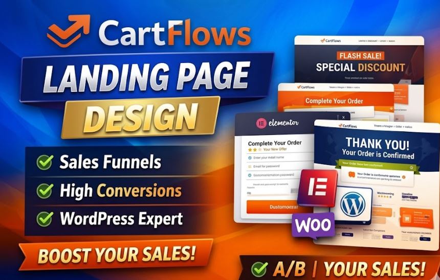 I will design a High-Converting Sales Funnel and Landing Page using CartFlows & Elementor