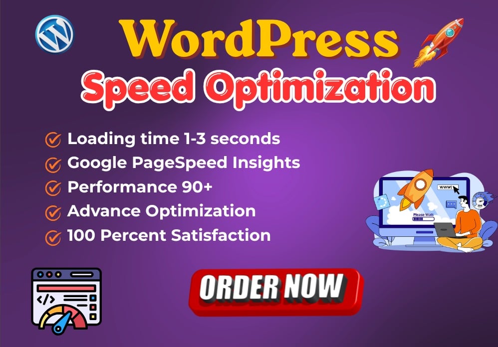 I Will Optimize WordPress Website Speed for 90+ PageSpeed & Faster Load Time