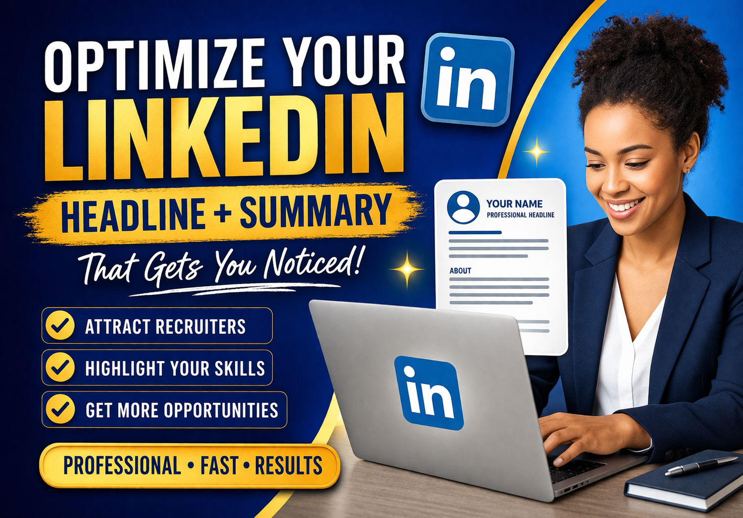 I will write a powerful LinkedIn headline and summary that attracts recruiters
