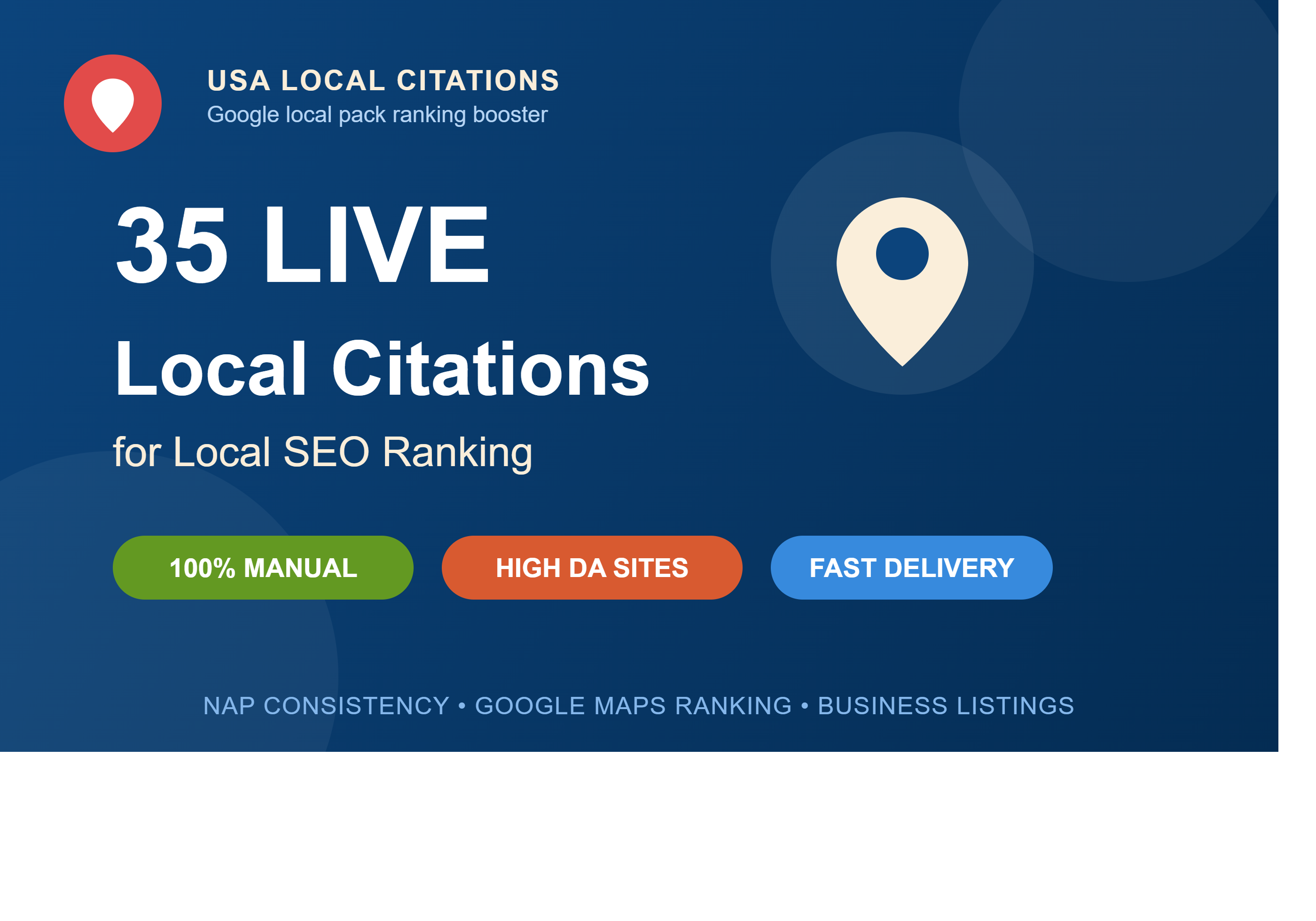 I will build 35 live USA local citations for local SEO ranking
