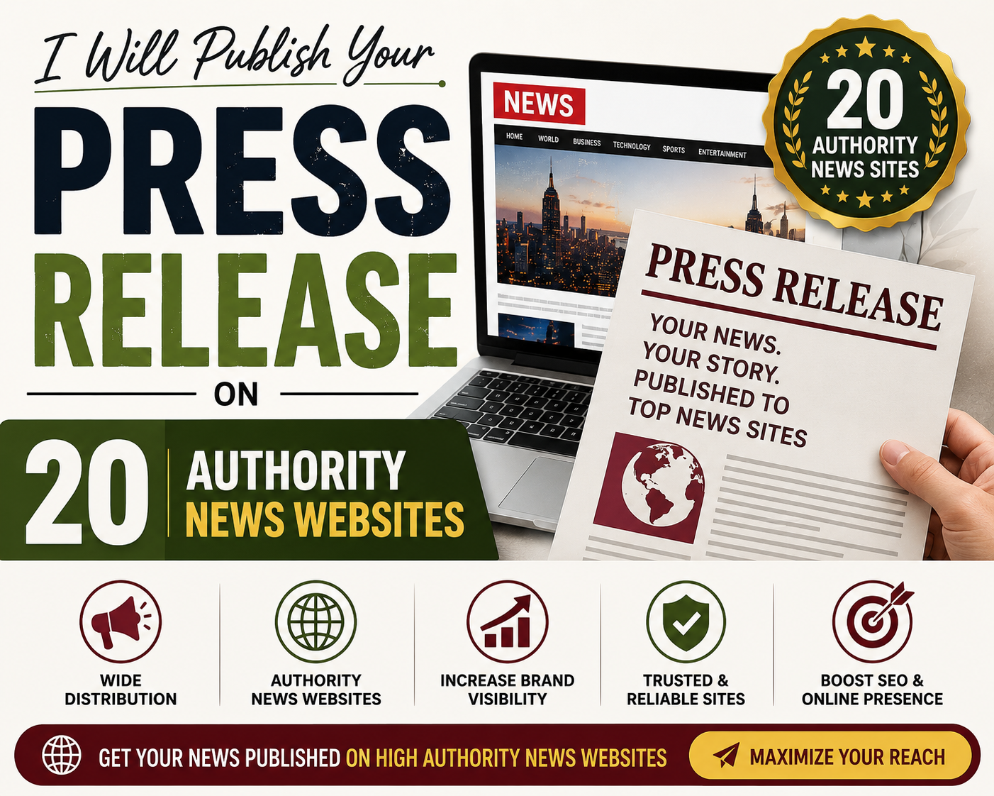 I Will Publish Your Press Release on 20 Authority News Websites