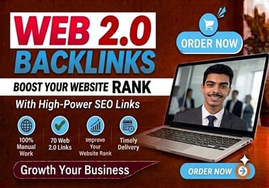 I Will Generate 70 Web 2.0 Backlinks With High-Power Domains.