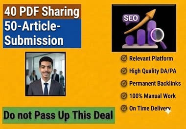 Top 50 Article-Writing Backlinks, 40 PDF Sharing Do-Follow Links for ranking your site improvement.