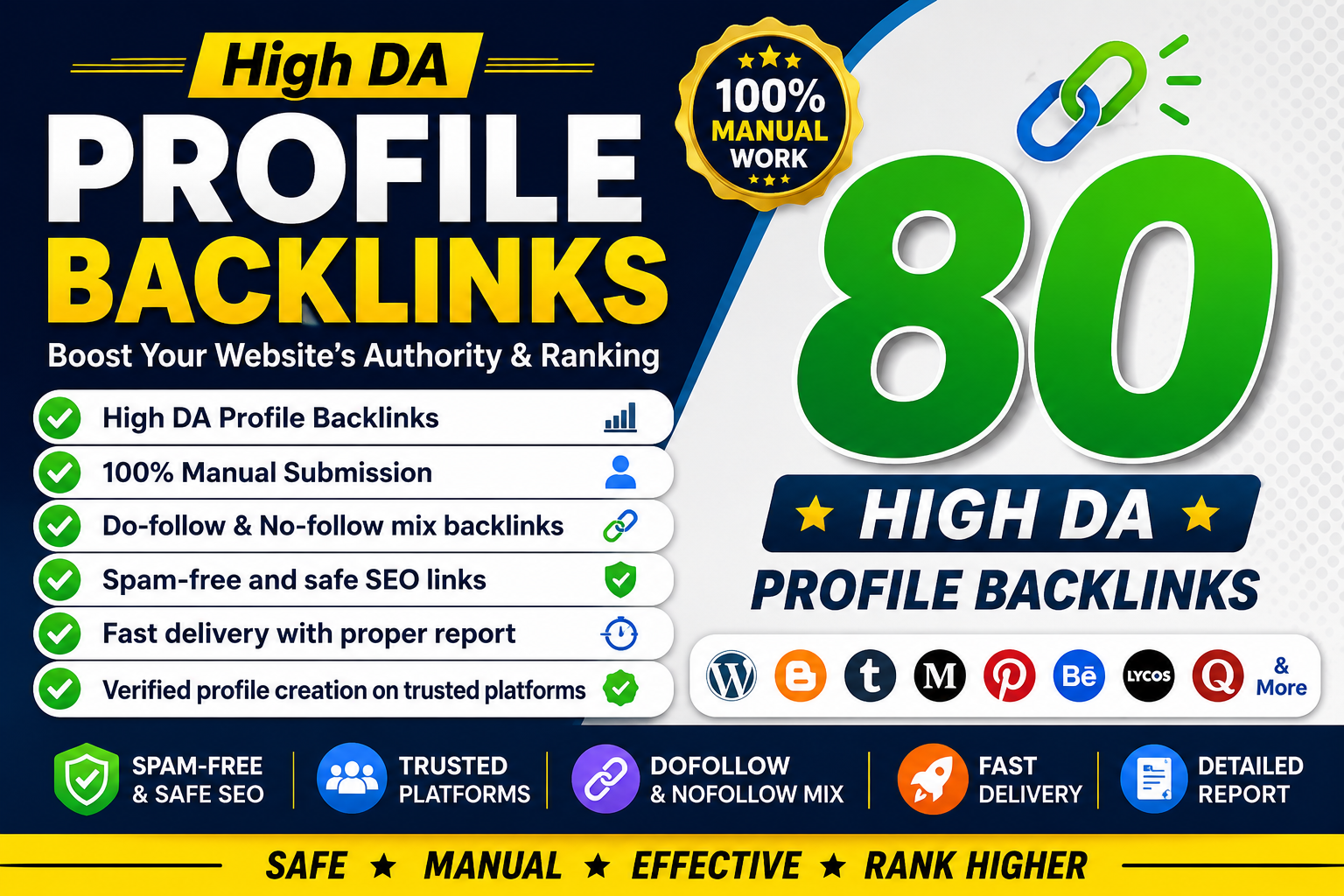 I Will Build 80 High DA Manual Profile Creation for I...