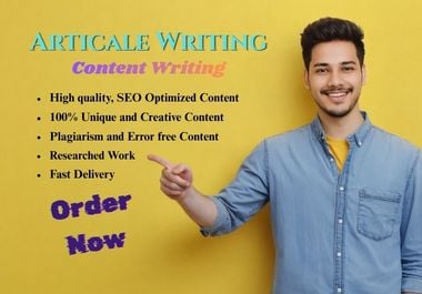 I will write Unique and Original High Quality Articles on any topics for Google Ranking & Authority