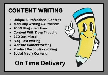 I will provide High quality seo optimized web content, article, blog post in 1000+ unique words