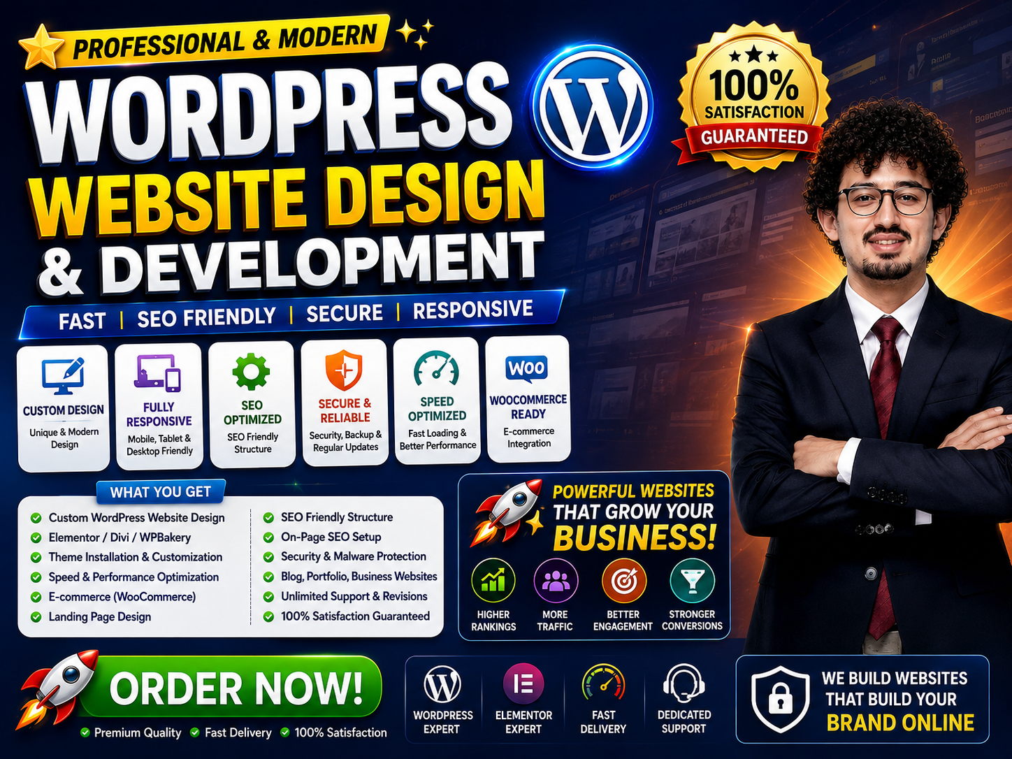 I Will Build Or Rebuild SEO Friendly Professional WordPress Website, Landing Page & Ecommerce Store