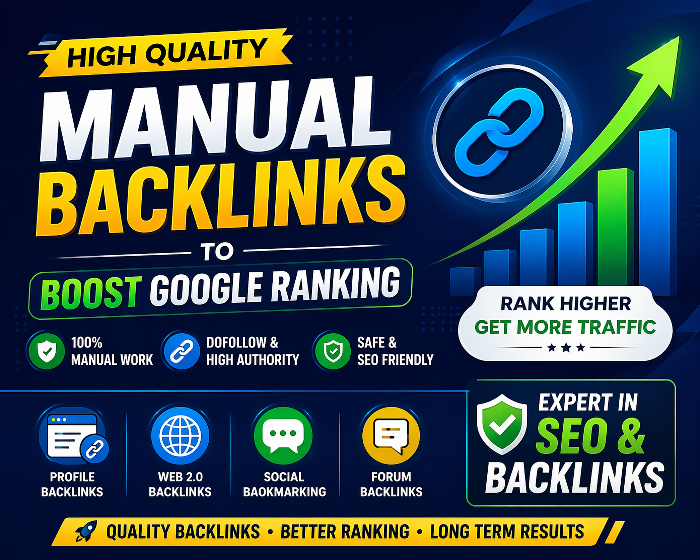 I will create high quality manual backlinks to boost Google ranking and SEO.