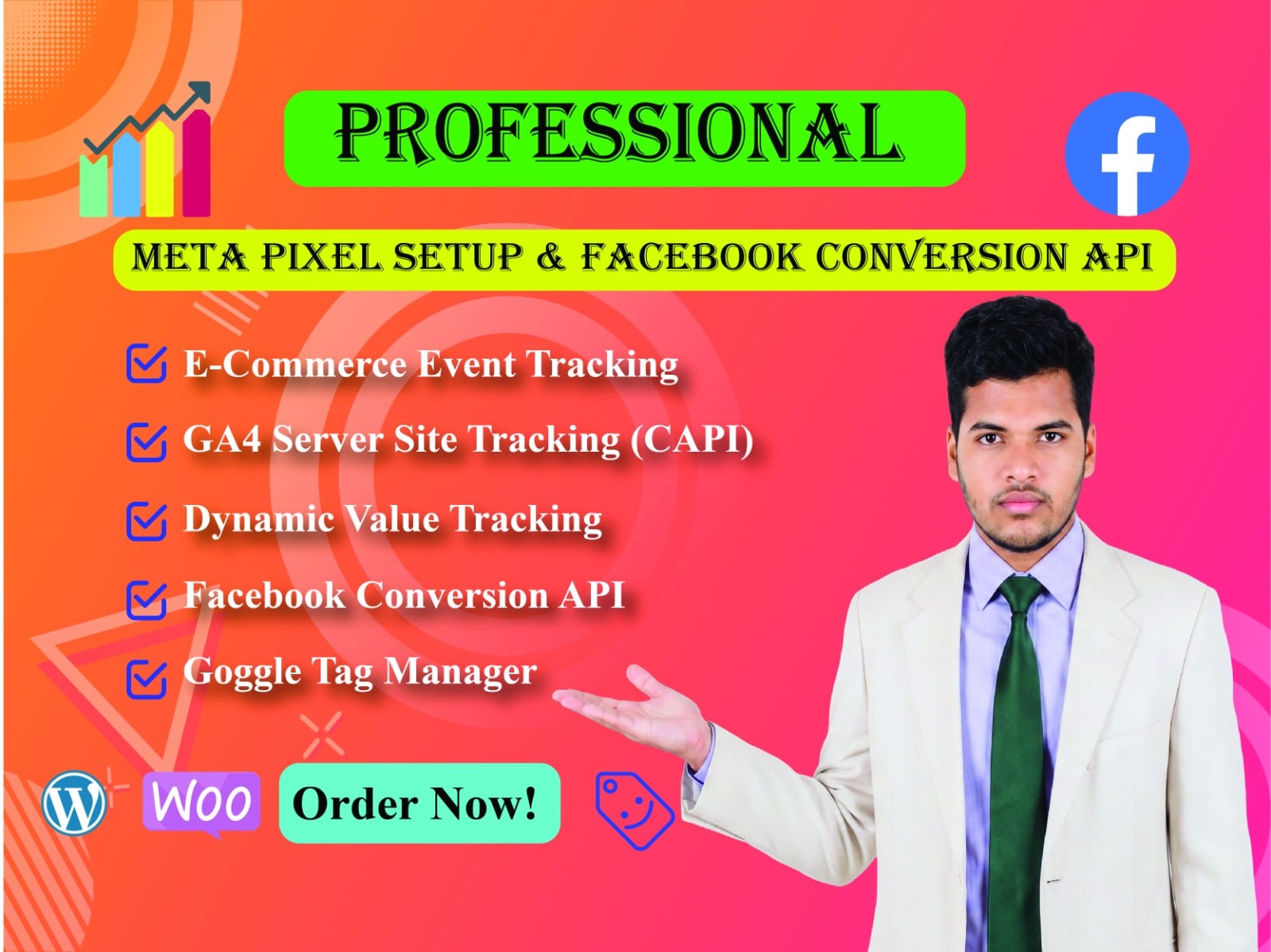 I Will Setup Meta Pixel, Conversion API & GA4 Site Tracking.