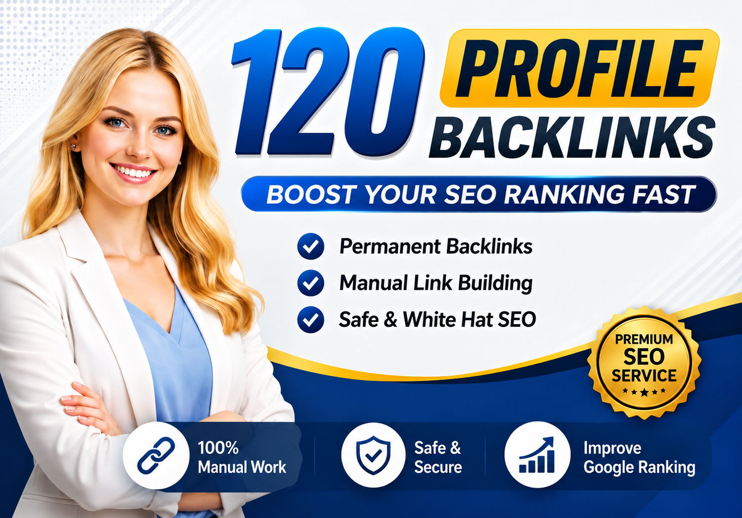  120 powerful profile backlinks from high da 70+ sites for Google Rank