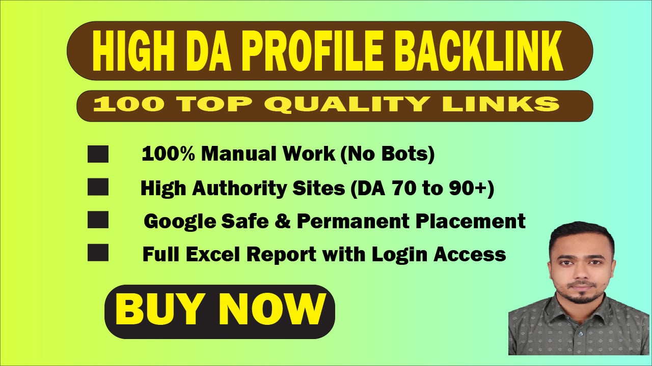 I will create 100 authority profile backlinks for website ranking