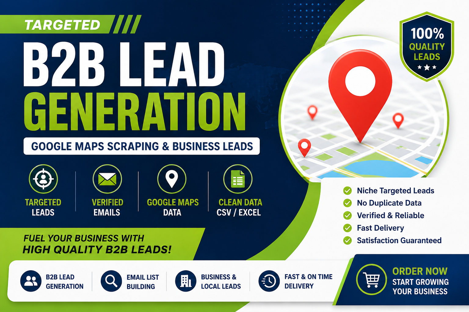 I will do targeted b2b lead generation and google maps scraping