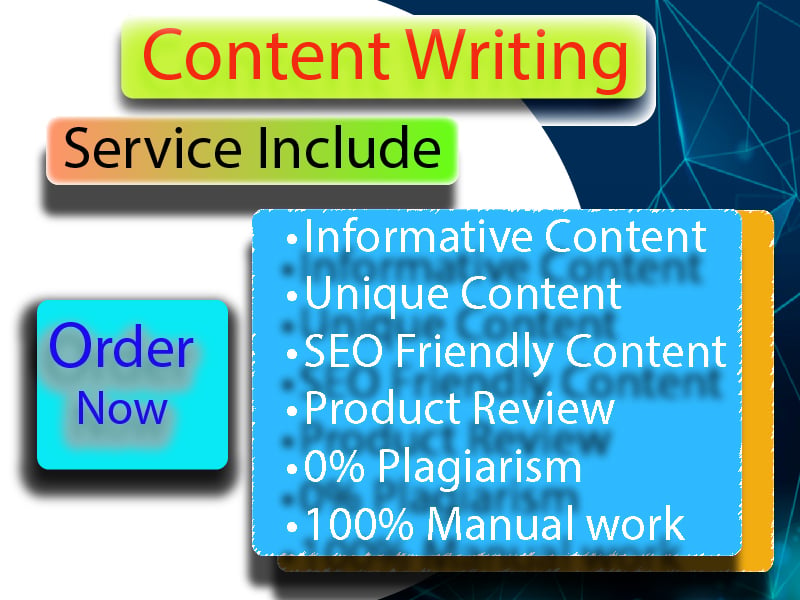 I will write 1000+ words of content about your needs. 100% Plagiarism free.
