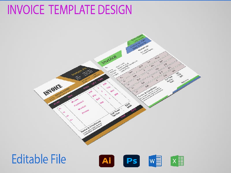I Will Create Professional Invoice Design Template 