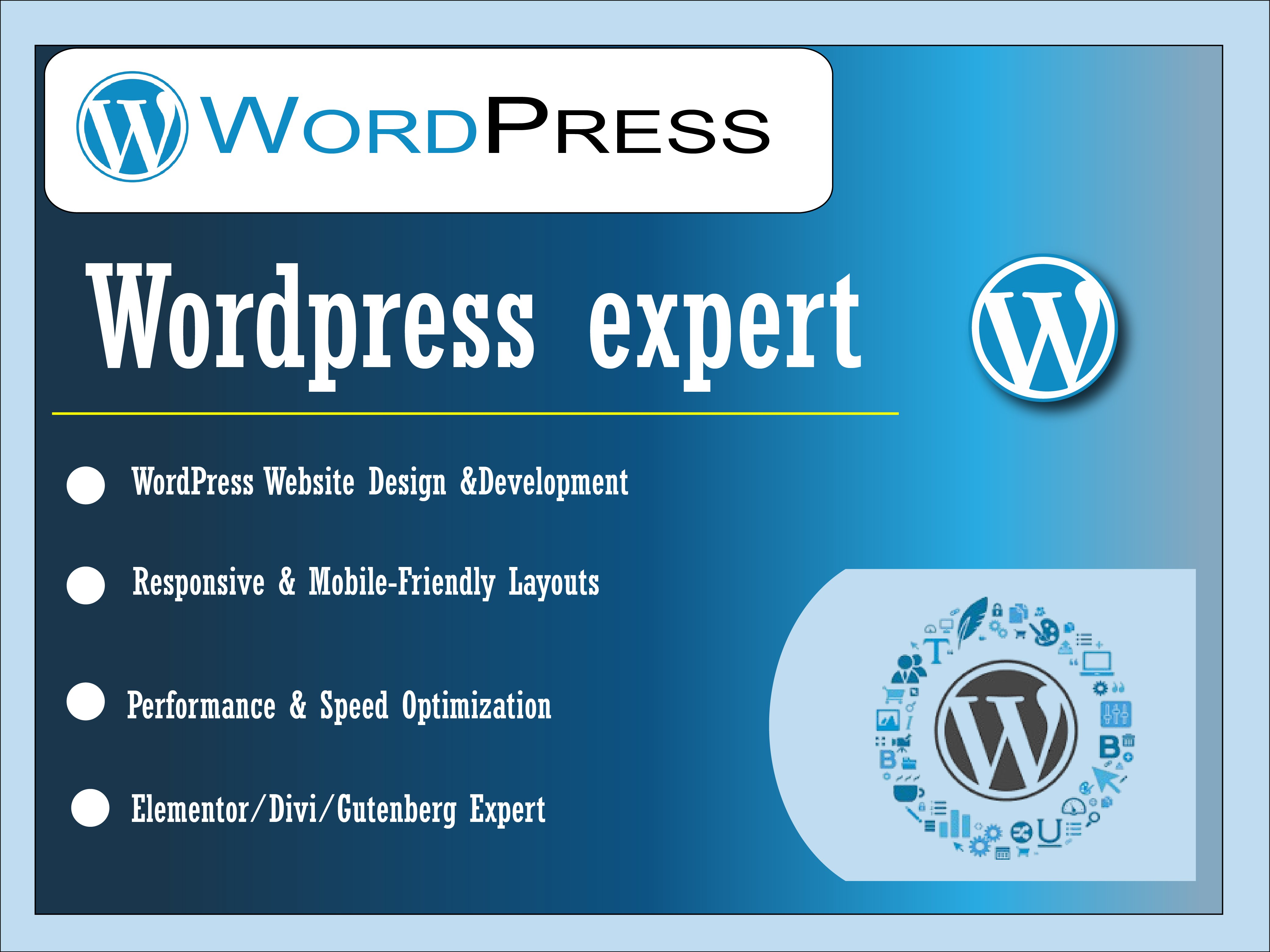  I will design a modern responsive WordPress website and optimize performance