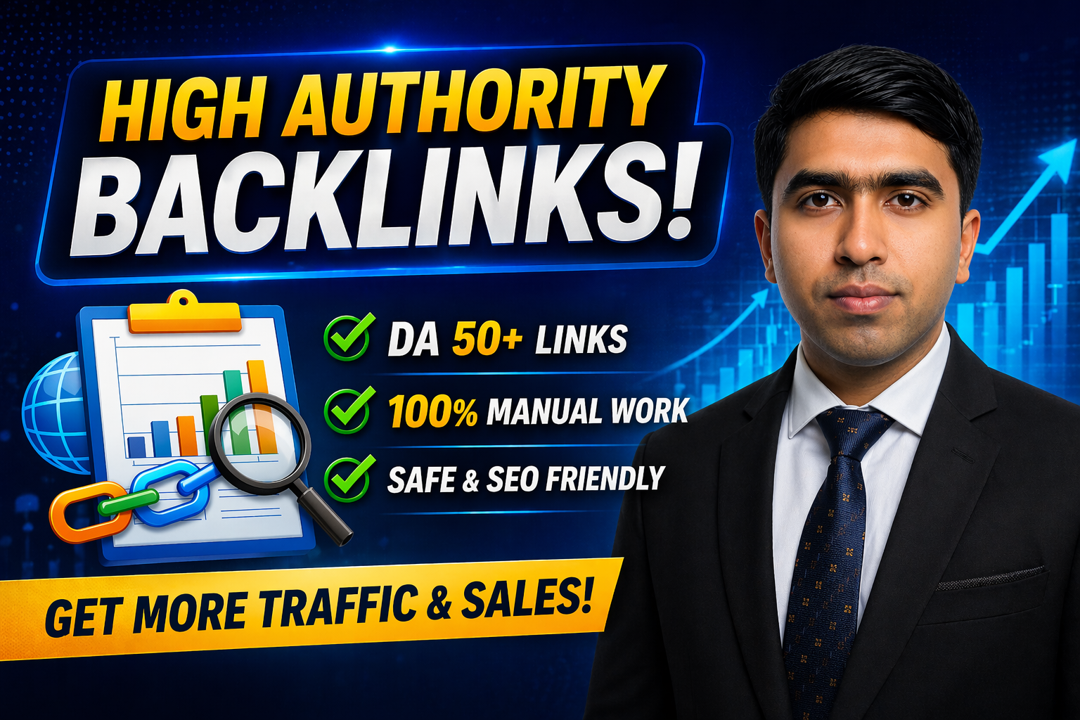 I will build high-authority backlinks manually to boo...