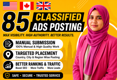 I Will Manually Post 85 High Authority Classified Ads for SEO, Traffic & Leads