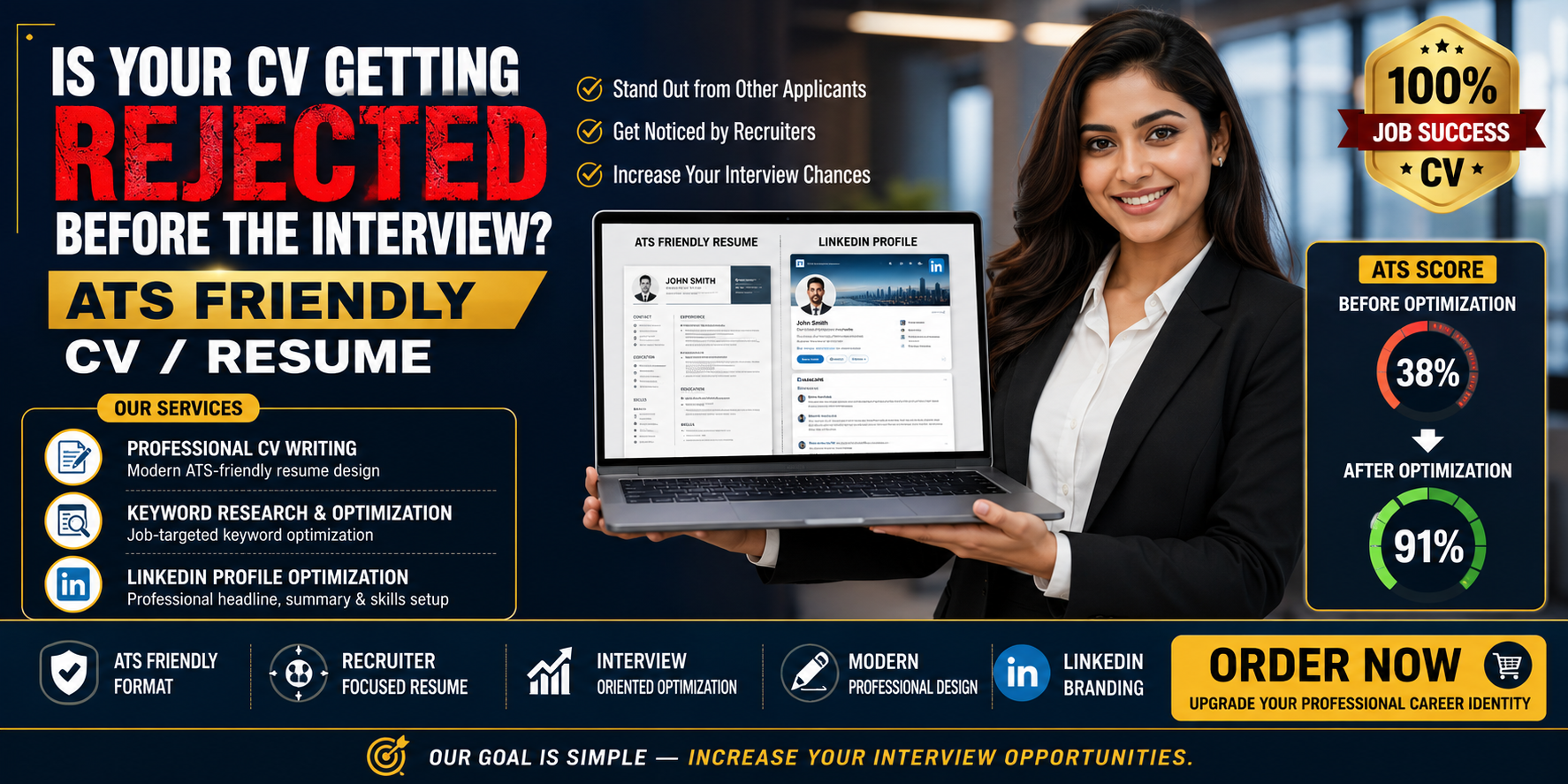 I Will Create ATS Friendly, Job Winning Professional CV Resume and Optimize LinkedIn Profile