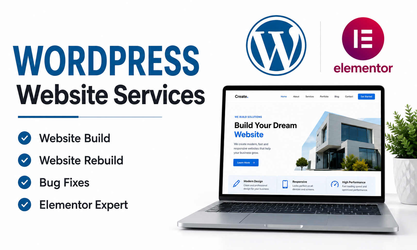 I will build, rebuild or fix problems of wordpress website using elementor pro.