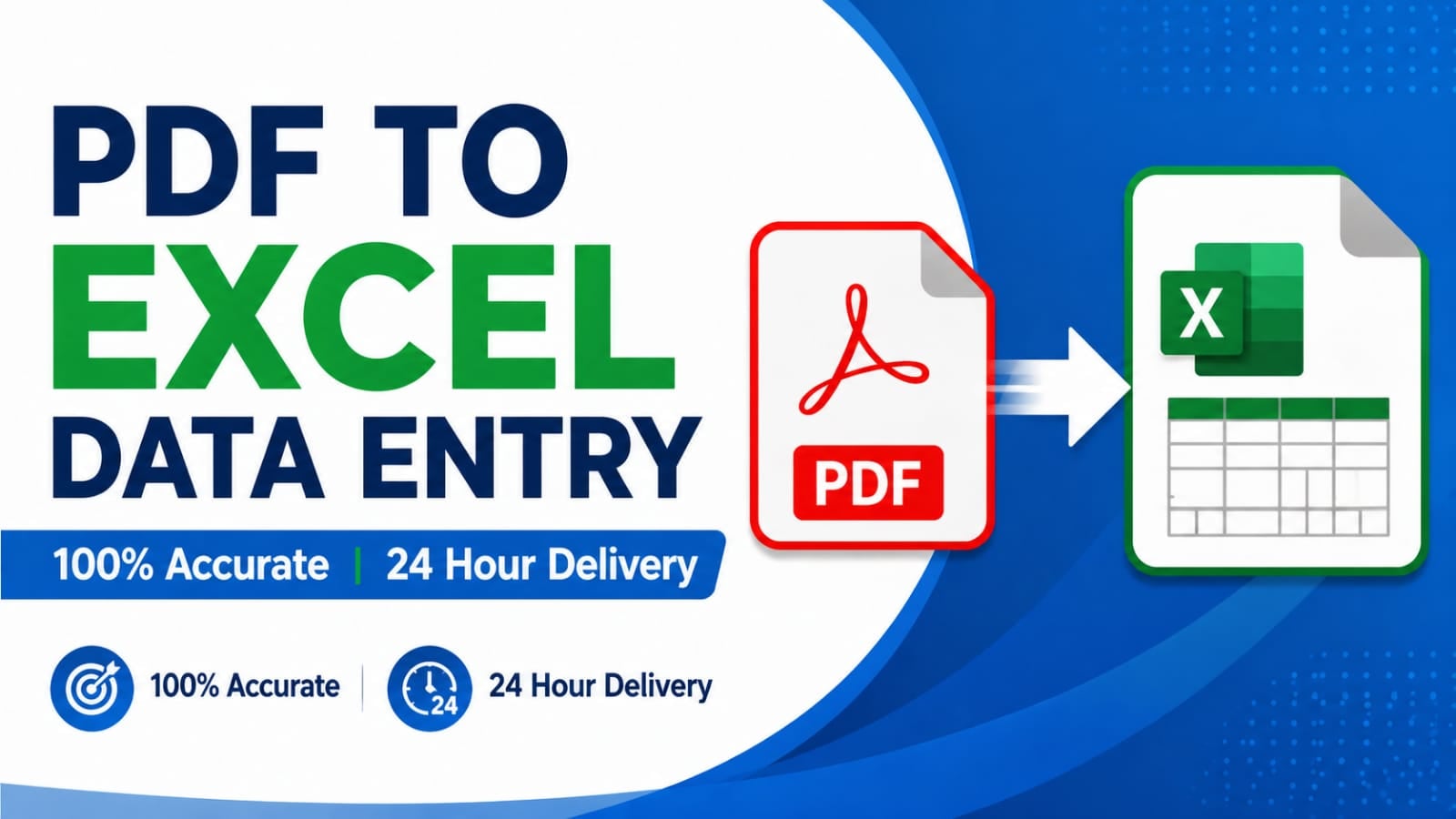 I will do fast and accurate PDF to Excel data entry in 24 hours
