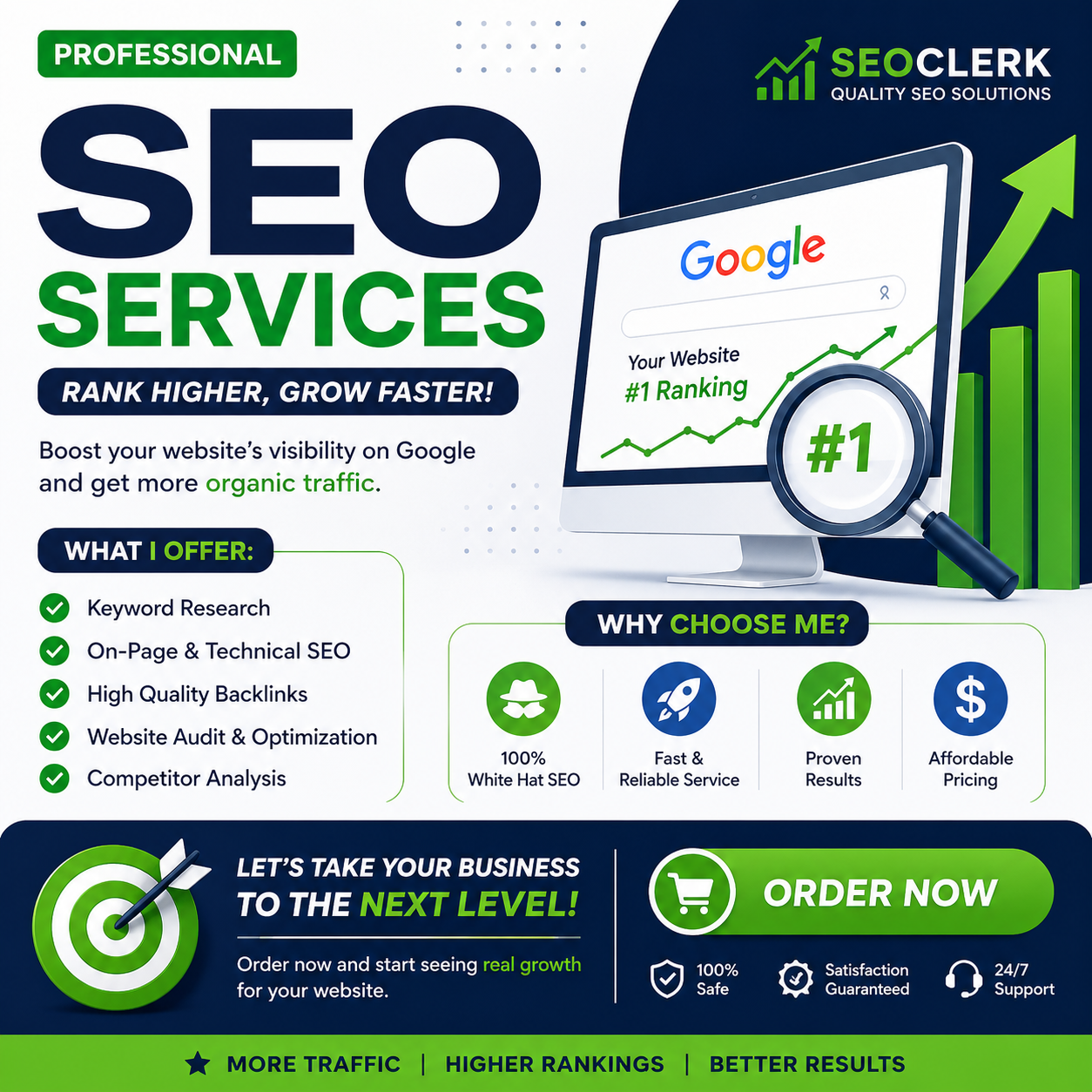 I provide SEO, design, and online services to help grow your business presence online.
