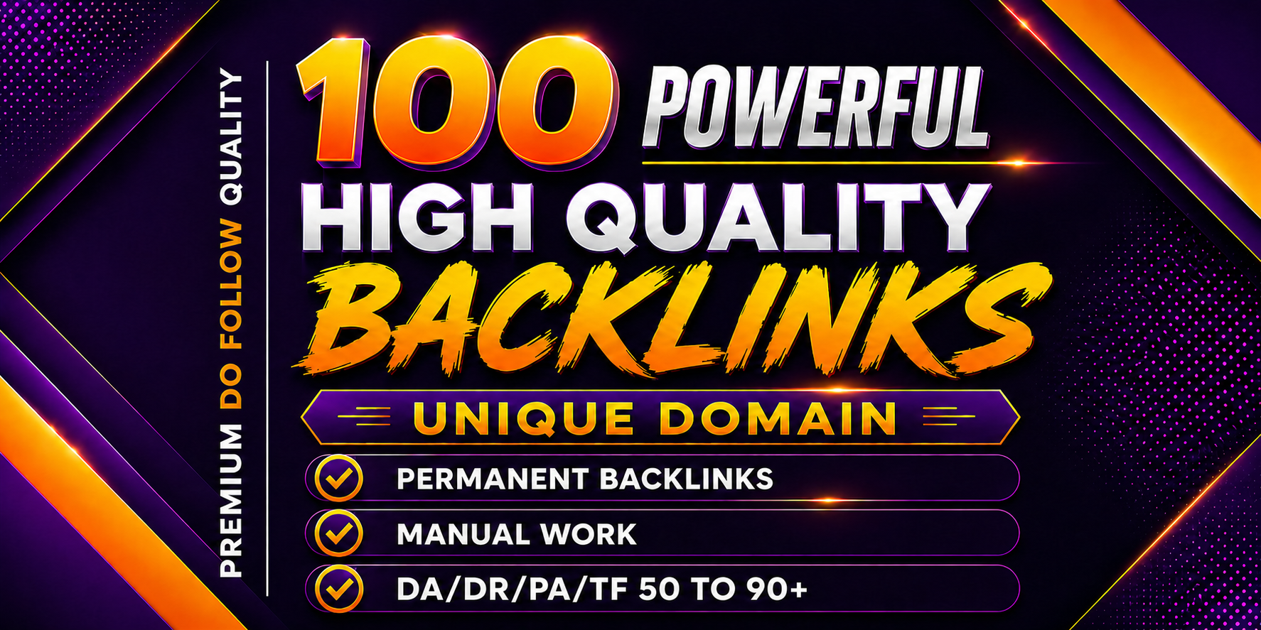 Boost Rankings with 100 Unique Domain Backlinks High Authority DA PA DR TF CF (50 to 90+)