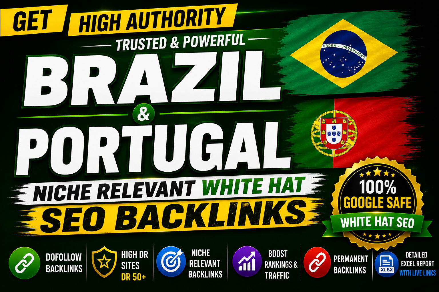 30 Trusted High Authority Brazil/ Portugal Niche Relevant White Hat SEO Backlinks To Google Ranking