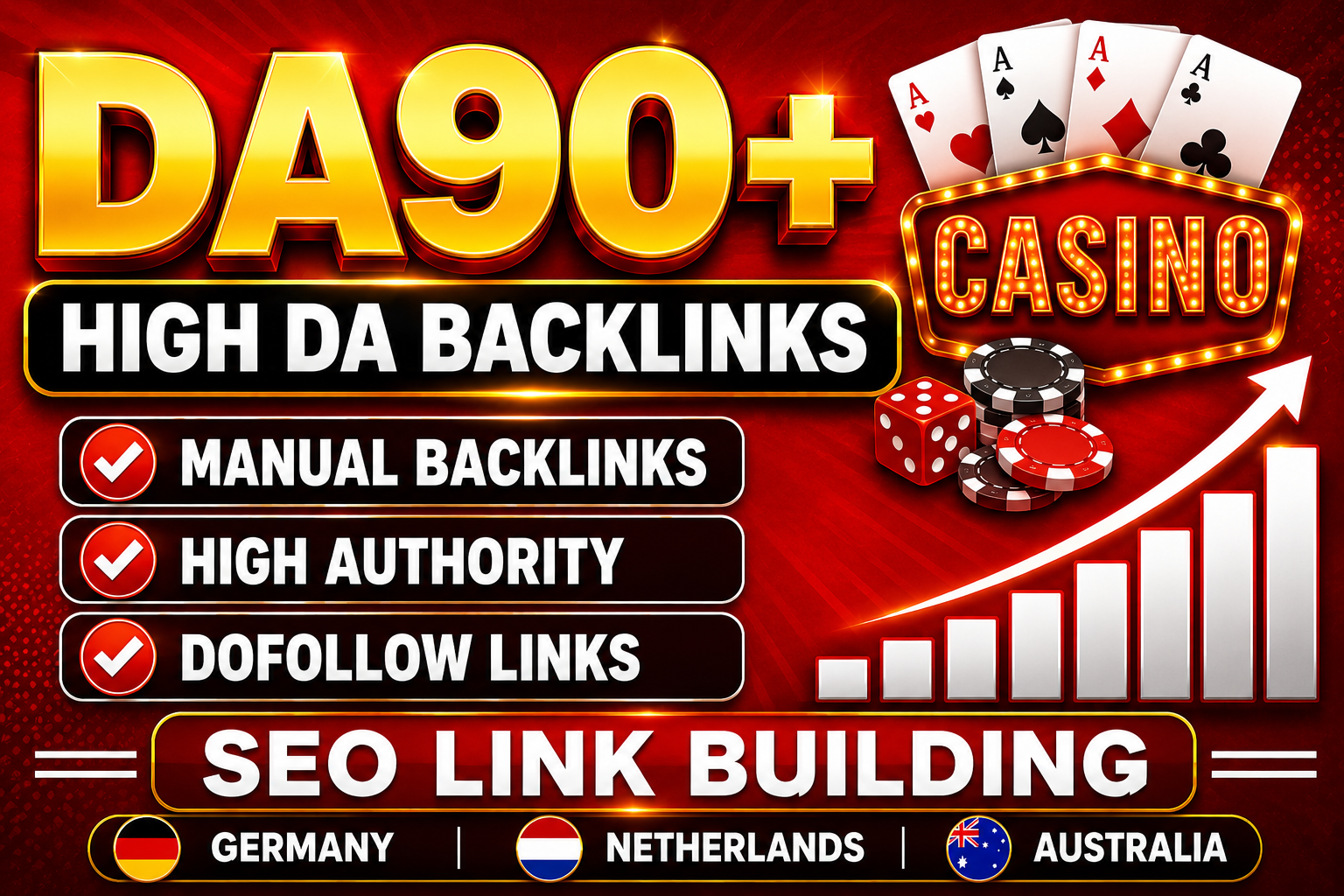 Build 50 High Authority Casino Poker Slots Backlinks Manual SEO Link Building for Google Top Ranking