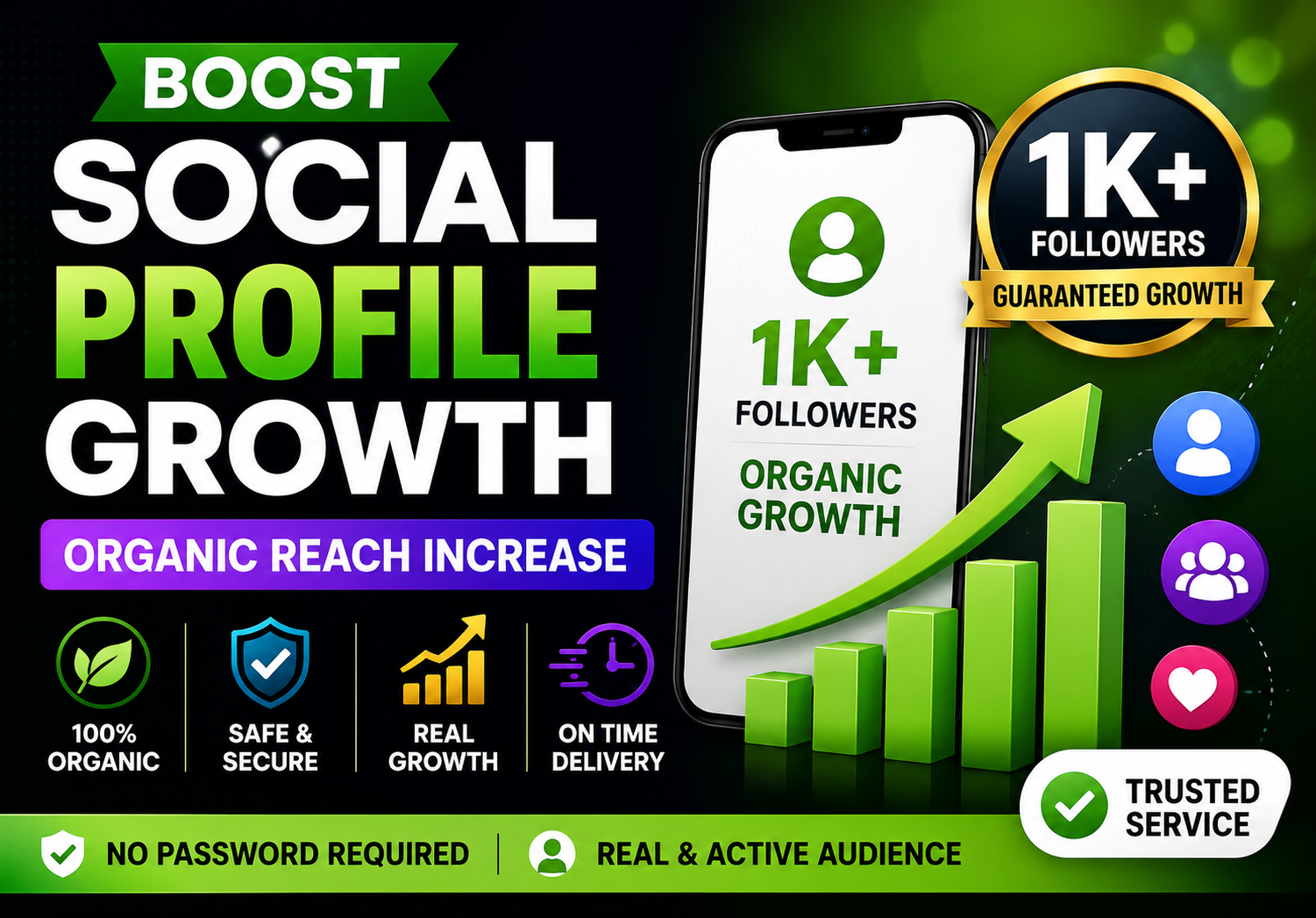 Profile Growth & Engagement Boost | Organic Reach