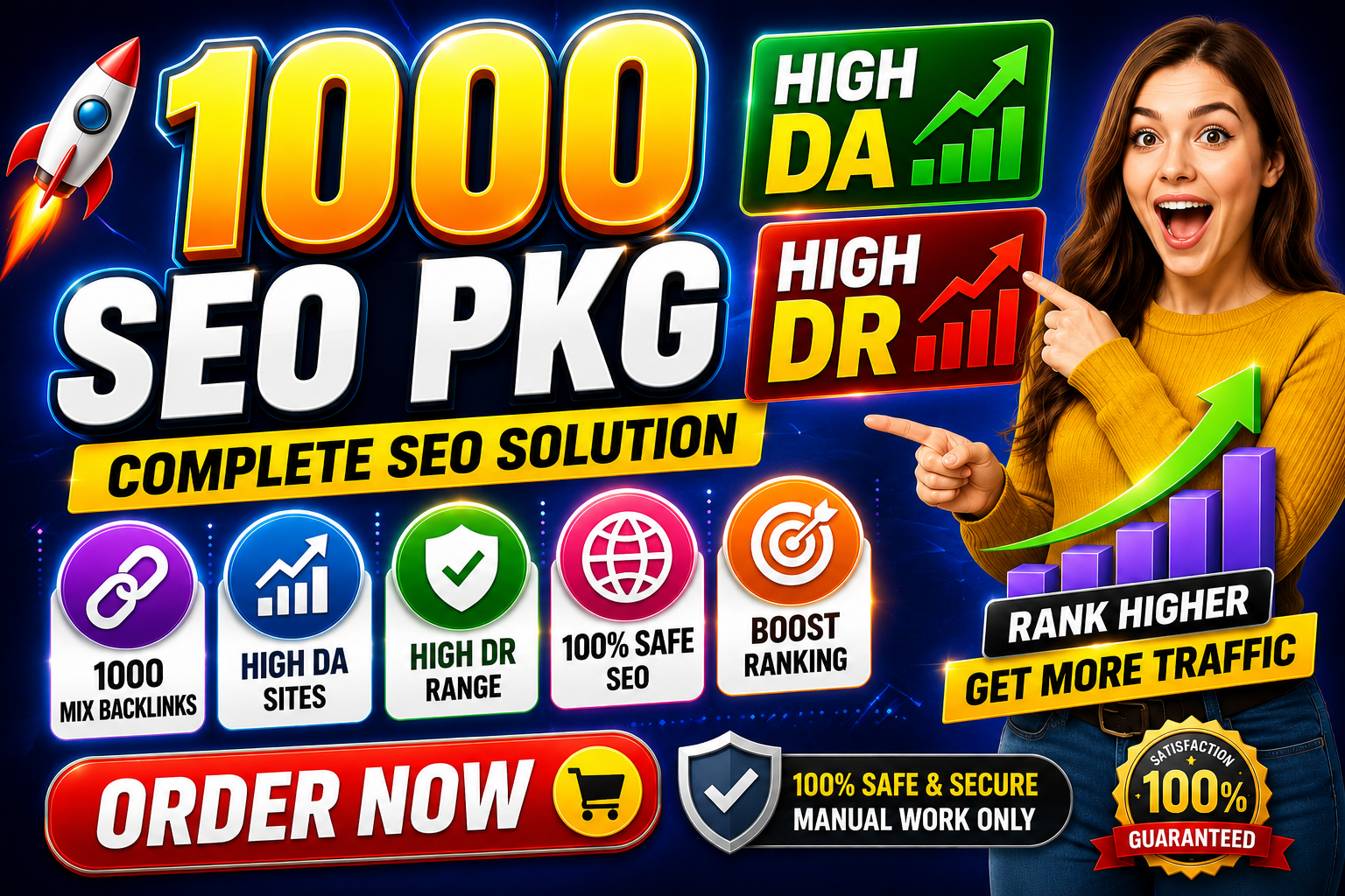 GET 1000 High Quality SEO Package For SEO Ranking Fast & Safe Backlinks